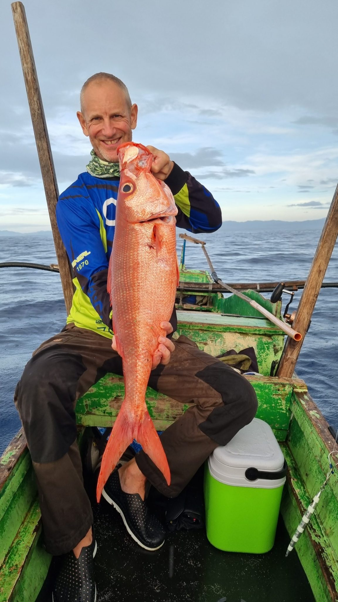 A beautiful Ruby Snapper caught in 33m of water on a 350g Resbak jig